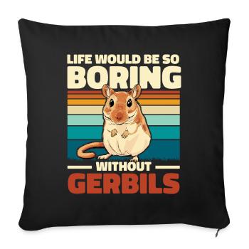 Gerbille - Housse de coussin décorative 45 x 45 cm - noir - Devant