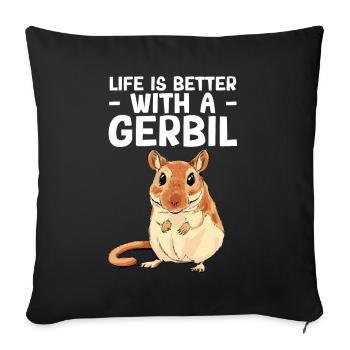 Gerbille - Housse de coussin décorative 45 x 45 cm - noir - Devant