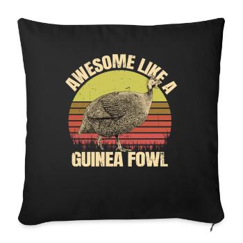 Pintade - Housse de coussin décorative 45 x 45 cm - noir - Devant