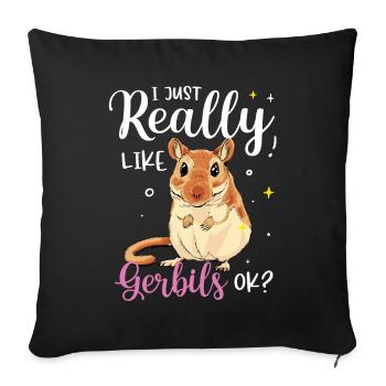 Gerbille - Housse de coussin décorative 45 x 45 cm - noir - Devant