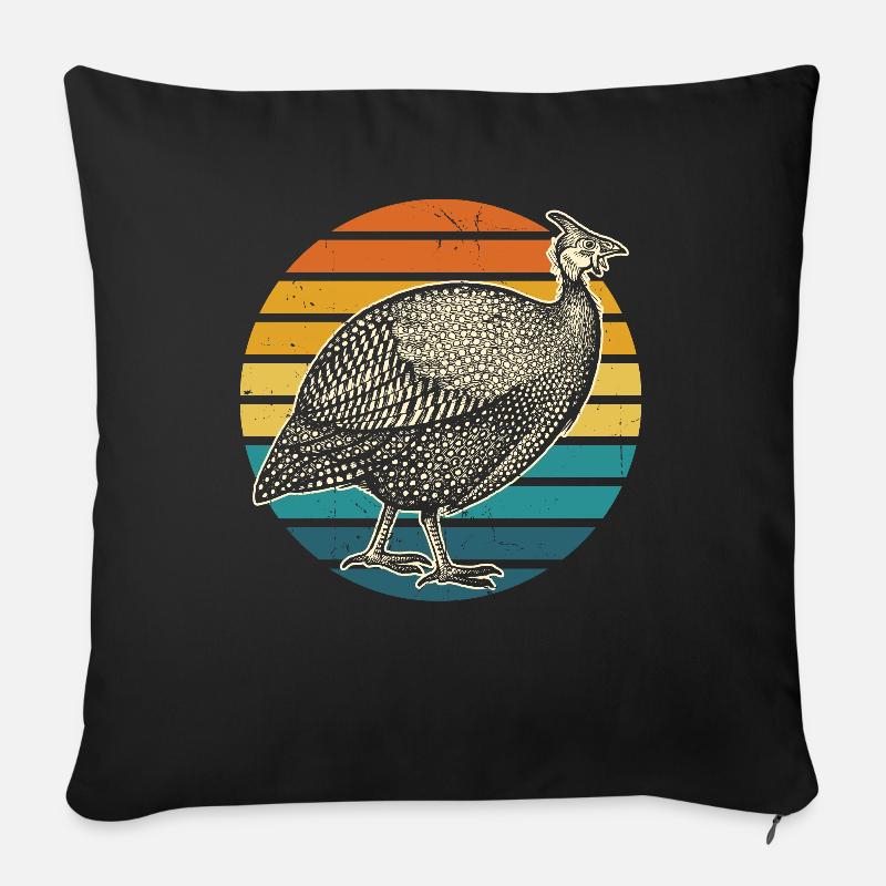 Perlhuhn - Sofakissenbezug 45 x 45 cm - Schwarz