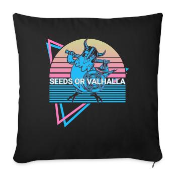 Wellensittich Sittich Retro - Sofakissenbezug 45 x 45 cm - Schwarz - Vorne