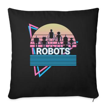 Robot Robotics Retro - Sofa pillowcase 17,3'' x 17,3'' (45 x 45 cm) - black - Front
