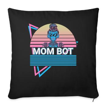 Robot Robotique Mama Rétro - Housse de coussin décorative 45 x 45 cm - noir - Devant