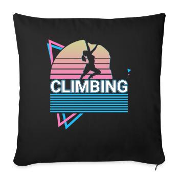 Rock Climbing Rock Climber Retro - Sofa pillowcase 17,3'' x 17,3'' (45 x 45 cm) - black - Front
