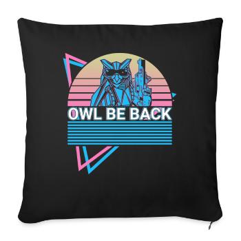 Drôle de robotique robotique rétro - Housse de coussin décorative 45 x 45 cm - noir - Devant