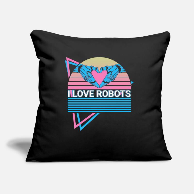 J’adore Robot Robotics Retro Housse de coussin décorative 45 x 45 cm