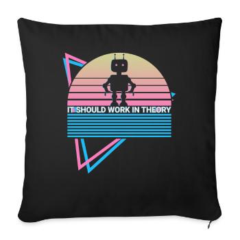 Funny Robot Robotics Retro - Sofa pillowcase 17,3'' x 17,3'' (45 x 45 cm) - black - Front
