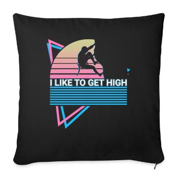 Rock Climbing Rock Climber Retro - Sofa pillowcase 17,3'' x 17,3'' (45 x 45 cm) - black - Front