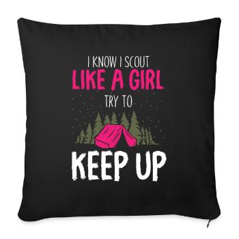 Boy Scout drôle - Housse de coussin décorative 45 x 45 cm - noir - Devant