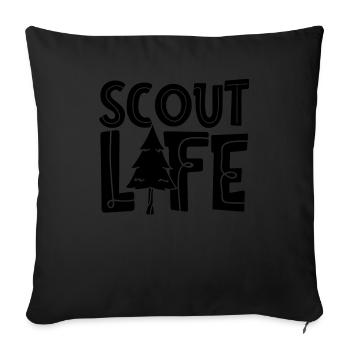 Boy Scout Life Scout Life - Sofa pillowcase 17,3'' x 17,3'' (45 x 45 cm) - black - Front