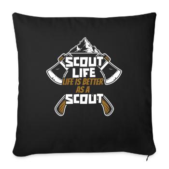 Hache scoute - Housse de coussin décorative 45 x 45 cm - noir - Devant