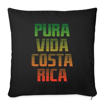 Pura Vida Animaux Tropicaux Au Costa Rica Souvenir - Housse de coussin décorative 45 x 45 cm - noir - Devant