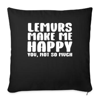 Lemur - Sofa pillowcase 17,3'' x 17,3'' (45 x 45 cm) - black - Front