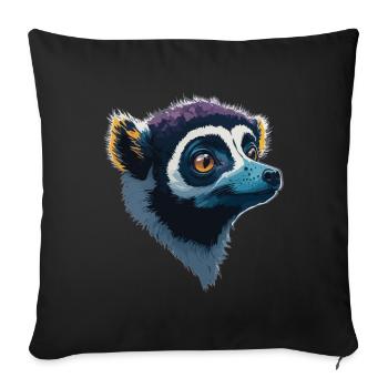 Lemur - Sofa pillowcase 17,3'' x 17,3'' (45 x 45 cm) - black - Front