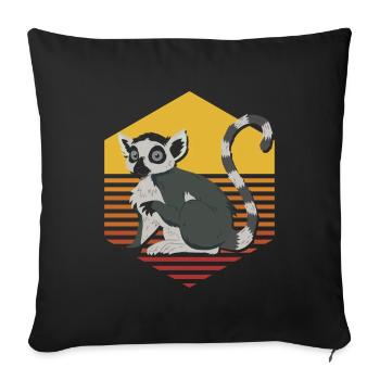 Lemur - Sofa pillowcase 17,3'' x 17,3'' (45 x 45 cm) - black - Front