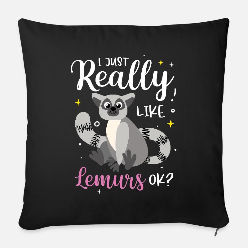 Lemur - Sofakissenbezug 45 x 45 cm - Schwarz