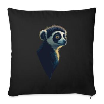 Lemur - Sofa pillowcase 17,3'' x 17,3'' (45 x 45 cm) - black - Front