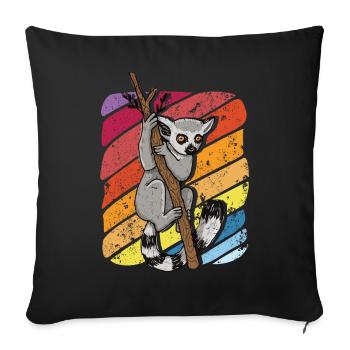 Lemur - Sofa pillowcase 17,3'' x 17,3'' (45 x 45 cm) - black - Front