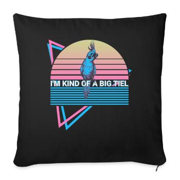 Cockatiel Rétro - Housse de coussin décorative 45 x 45 cm - noir - Devant