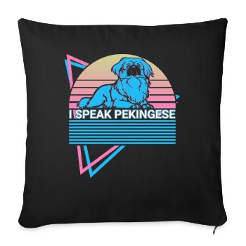 I speak Pekingese Retro - Sofa pillowcase 17,3'' x 17,3'' (45 x 45 cm) - black - Front