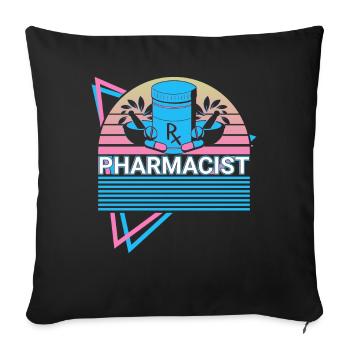 Pharmacist Pharmacy Retro - Sofa pillowcase 17,3'' x 17,3'' (45 x 45 cm) - black - Front