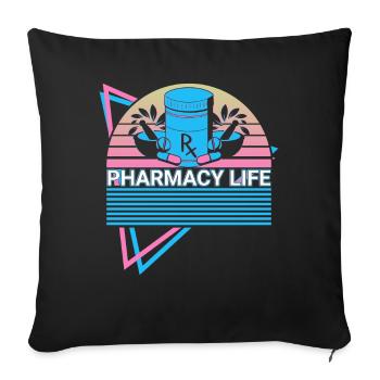 Pharmacien Rétro - Housse de coussin décorative 45 x 45 cm - noir - Devant