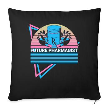 Future Pharmacist Pharmacy Retro - Sofa pillowcase 17,3'' x 17,3'' (45 x 45 cm) - black - Front