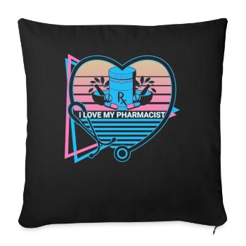I love my pharmacist pharmacy retro - Sofa pillowcase 17,3'' x 17,3'' (45 x 45 cm) - black - Front
