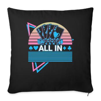 Poker Player Retro - Sofa pillowcase 17,3'' x 17,3'' (45 x 45 cm) - black - Front