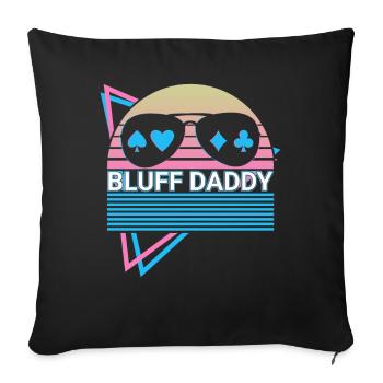 Joueur de poker Papa Retro - Housse de coussin décorative 45 x 45 cm - noir - Devant