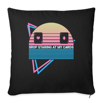 Joueur de poker Rétro - Housse de coussin décorative 45 x 45 cm - noir - Devant