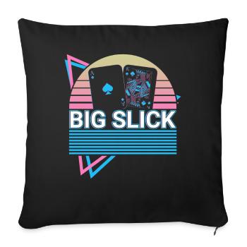 Joueur de poker Rétro - Housse de coussin décorative 45 x 45 cm - noir - Devant