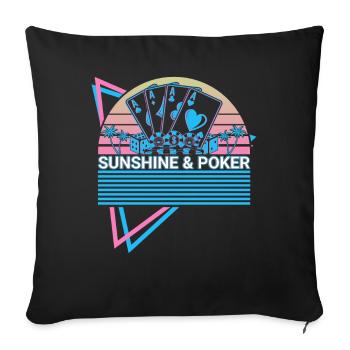 Sunshine et Poker Rétro - Housse de coussin décorative 45 x 45 cm - noir - Devant