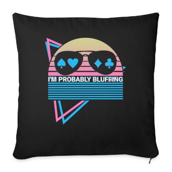 Poker Player Retro - Sofa pillowcase 17,3'' x 17,3'' (45 x 45 cm) - black - Front