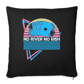 Joueur de poker Rétro - Housse de coussin décorative 45 x 45 cm - noir - Devant