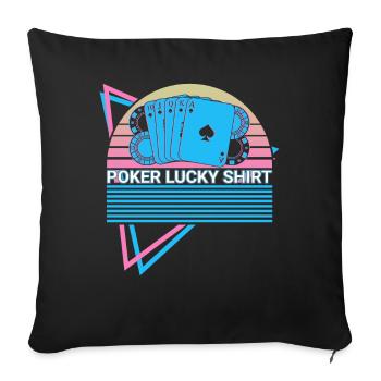 Poker Lucky Shirt Rétro - Housse de coussin décorative 45 x 45 cm - noir - Devant