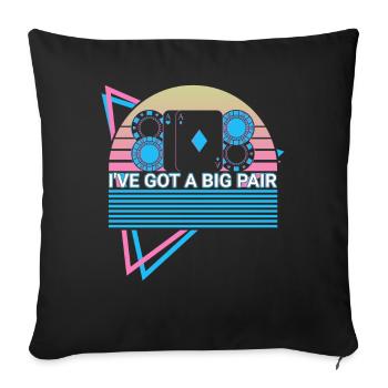 Poker Player Retro - Sofa pillowcase 17,3'' x 17,3'' (45 x 45 cm) - black - Front