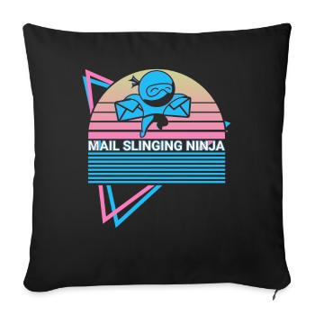 Postal Service Postman Retro - Housse de coussin décorative 45 x 45 cm - noir - Devant