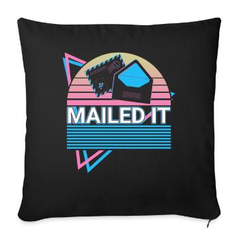 Postal Service Postman Retro - Housse de coussin décorative 45 x 45 cm - noir - Devant