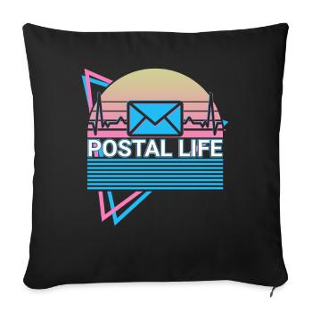 Postleben Postbeamter Retro - Sofakissenbezug 45 x 45 cm - Schwarz - Vorne