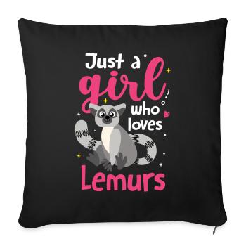 Lemur - Sofa pillowcase 17,3'' x 17,3'' (45 x 45 cm) - black - Front