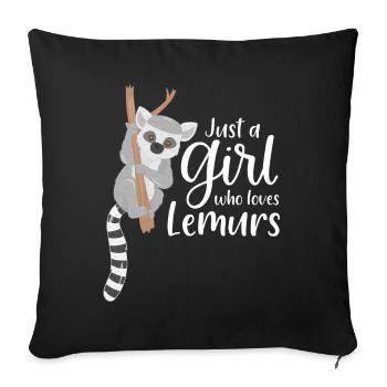 Lemur - Sofa pillowcase 17,3'' x 17,3'' (45 x 45 cm) - black - Front