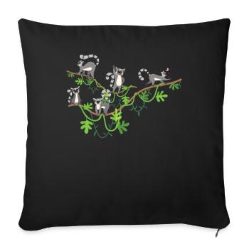 Lemur - Sofa pillowcase 17,3'' x 17,3'' (45 x 45 cm) - black - Front