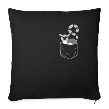 Lemur - Sofa pillowcase 17,3'' x 17,3'' (45 x 45 cm) - black - Front