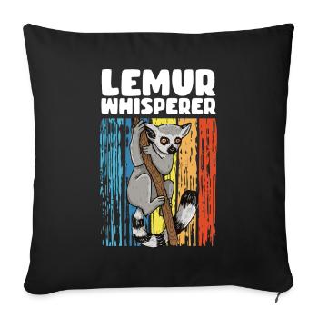 Lemur - Sofa pillowcase 17,3'' x 17,3'' (45 x 45 cm) - black - Front
