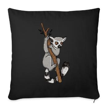 Lemur - Sofa pillowcase 17,3'' x 17,3'' (45 x 45 cm) - black - Front
