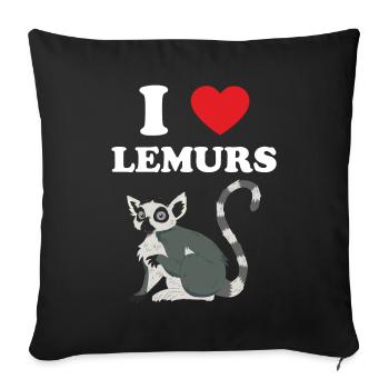 Lemur - Sofa pillowcase 17,3'' x 17,3'' (45 x 45 cm) - black - Front