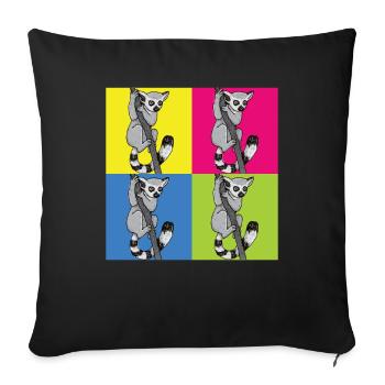 Lemur - Sofa pillowcase 17,3'' x 17,3'' (45 x 45 cm) - black - Front