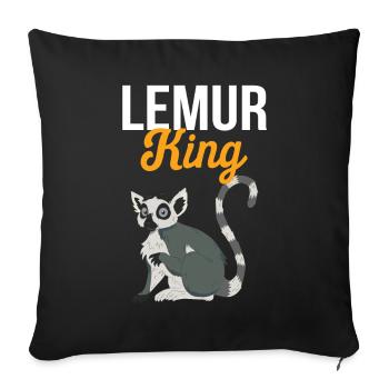 Lemur - Sofa pillowcase 17,3'' x 17,3'' (45 x 45 cm) - black - Front